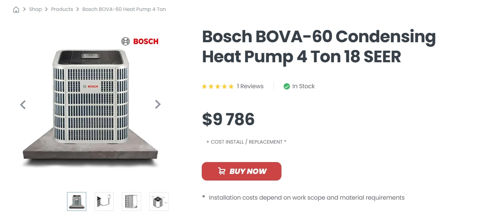 Superior HVAC Service Shop Bosch Dual Fuel System Heat Pump 36K BTU, Furnace 60K BTU