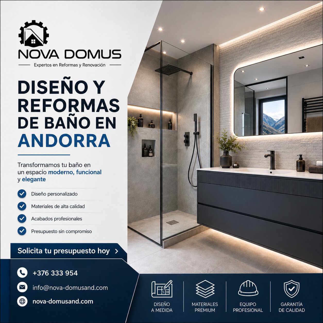 Diseño y Reformas de Baño Andorra – Nova Domusand