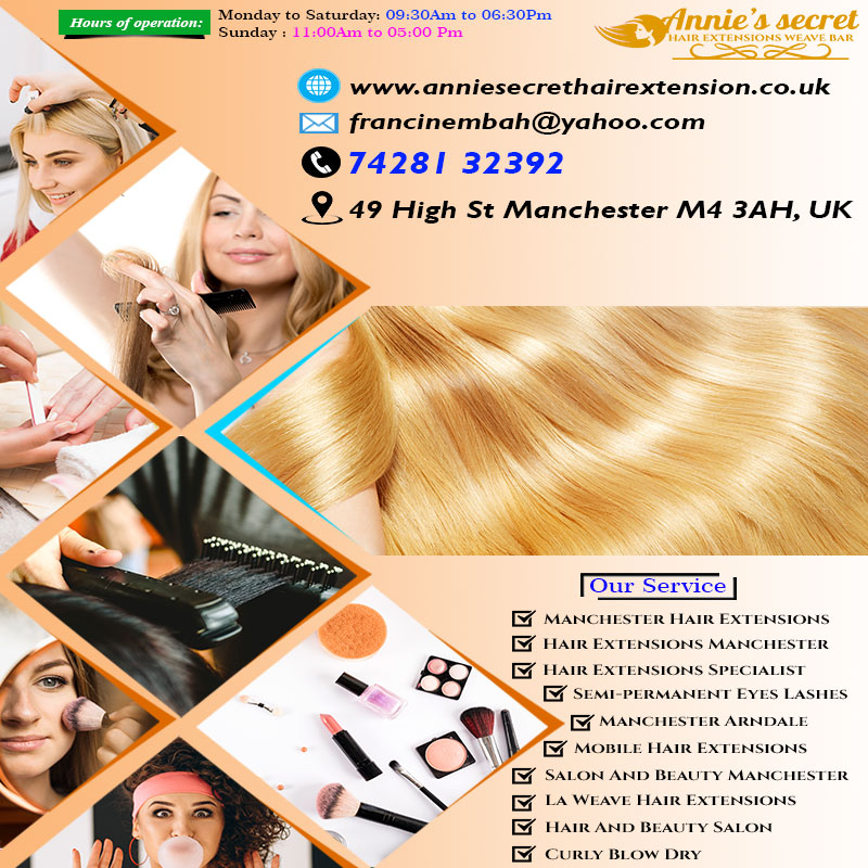 Hair And Beauty Salon Manchester  | Annie's Secret Hair Extensions