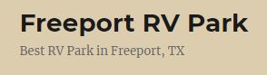 Freeport RV Park - RV Park in Brazoria TX