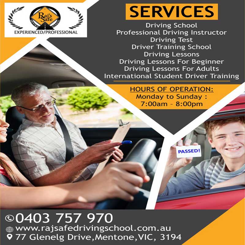 Raj's Safe Driving School | Driver training school in Mentone