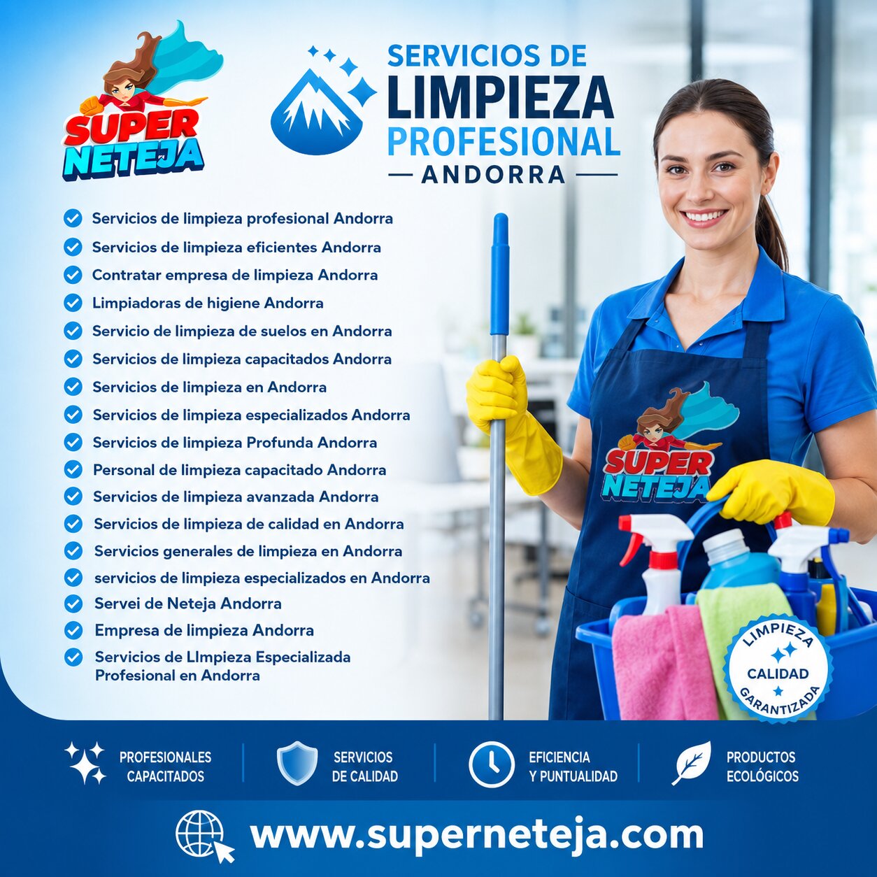 Servicios de limpieza capacitados Andorra para Empresas y Particulares