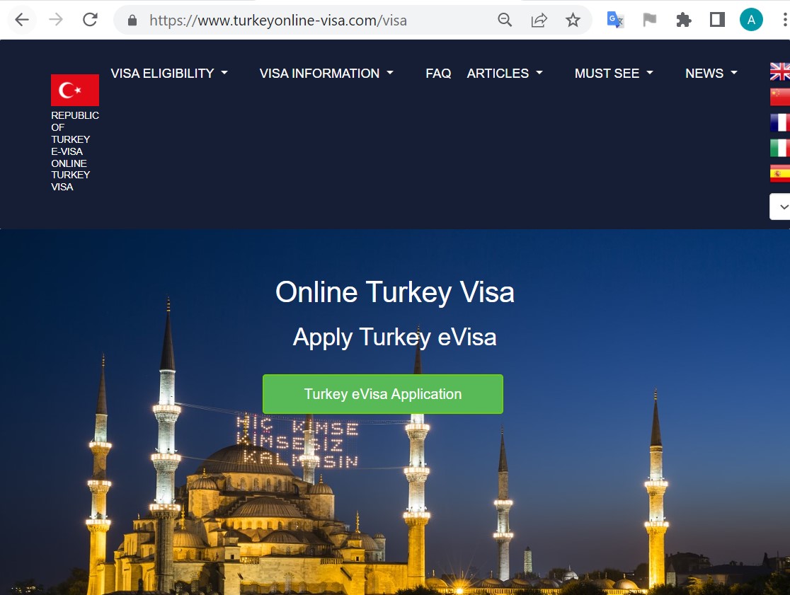 TURKEY Official Government Immigration Visa Application Online SPANISH CITIZENS - Centro de inmigración de solicitud de visa de Turquía