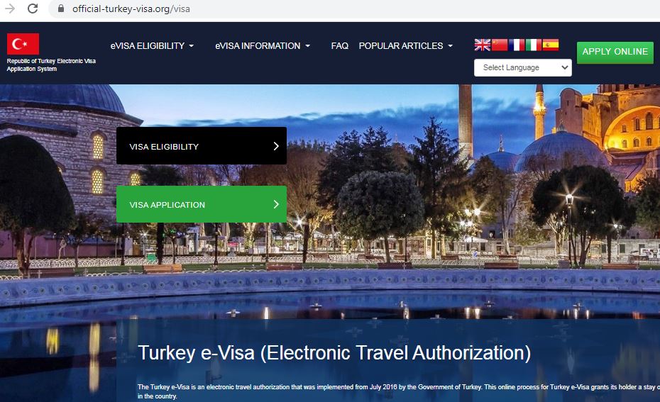 TURKEY  VISA Application ONLINE OFFICIAL GOVERNMENT WEBSITE- CATALAN SPEAKING CITIZENS Centre d'immigració de sol•licitud de visat a Turquia