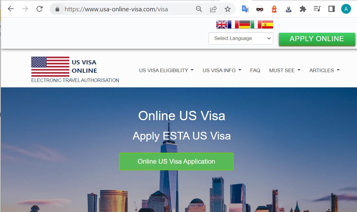 USA  Official United States Government Immigration Visa Application Online FOR GERMAN CITIZENS - Online-Visumantrag der US-Regierung - ESTA USA